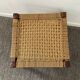 Scandinavian ottoman footrest in wood and rope 70s
