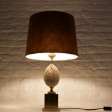 Lamp 'ostrich egg' in travertine