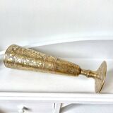 Engraved brass vase