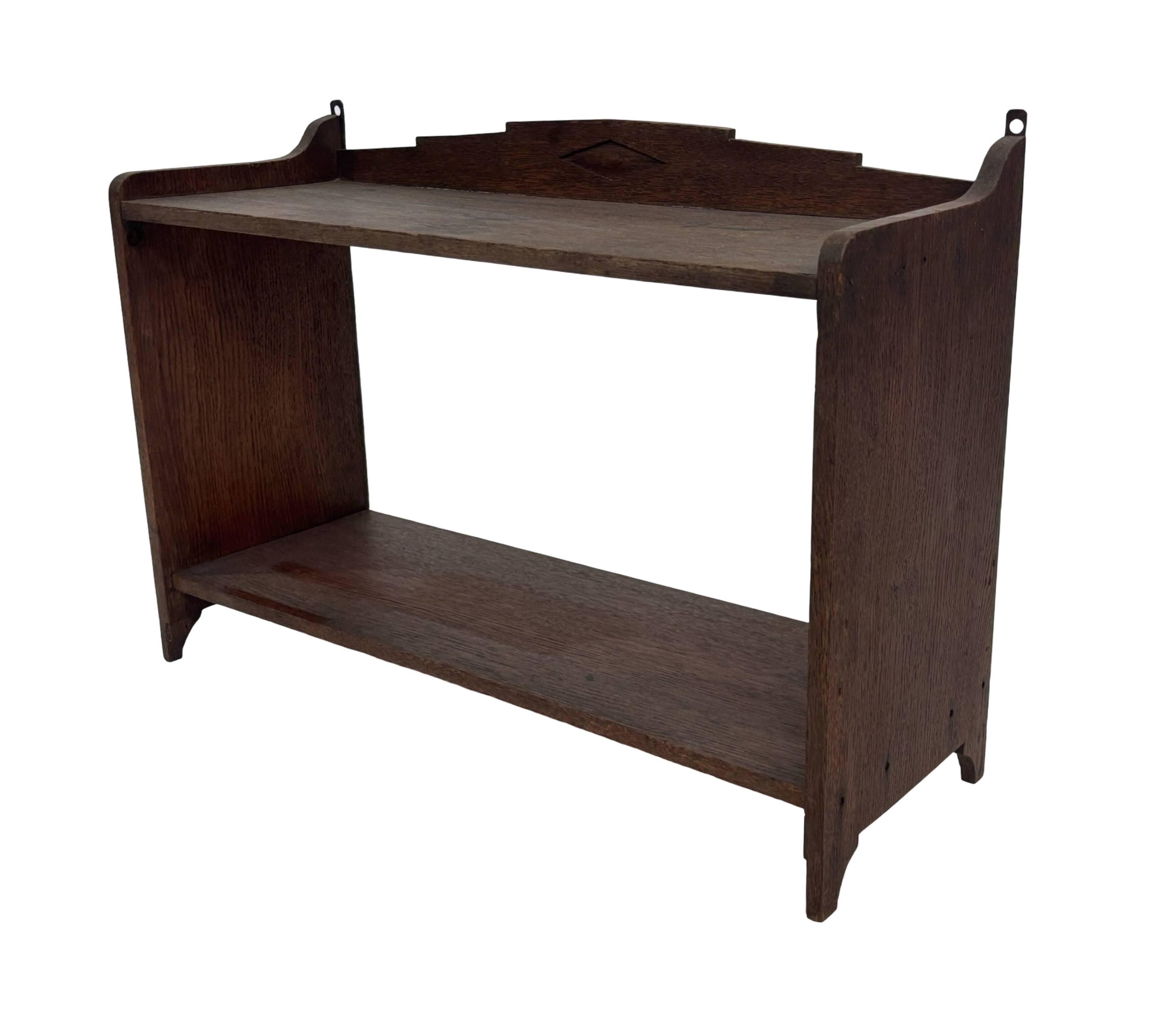 Art Deco wooden wall shelve rack bookshelf in dark wood minimalist