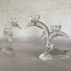 Pair of glass candle holders 70s