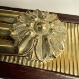 Ancien Paire Appliques 3 Feux - Bronze Doré et Acajou - Néoclassique - 40's