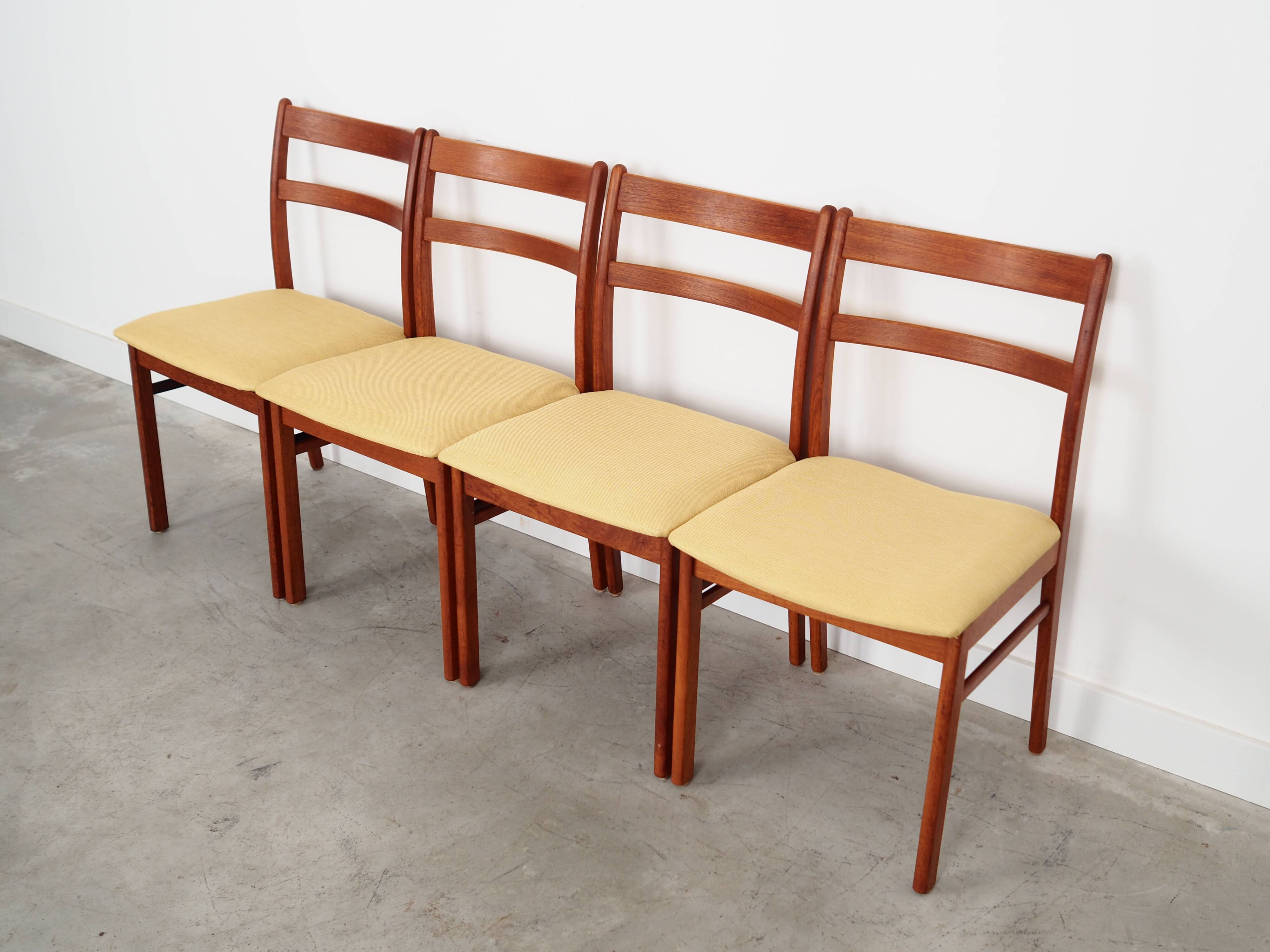 Set of four teak chairs, Danish design, 1970s, production: Denmark