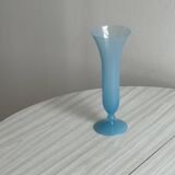 Blue opaline glass vase