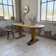 Brutalist pine oval table