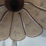 Suspension flower fabric and wood.