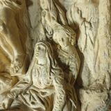 Small Holy Water Font / Stations of the Cross in Wood and Plaster - early 19th century