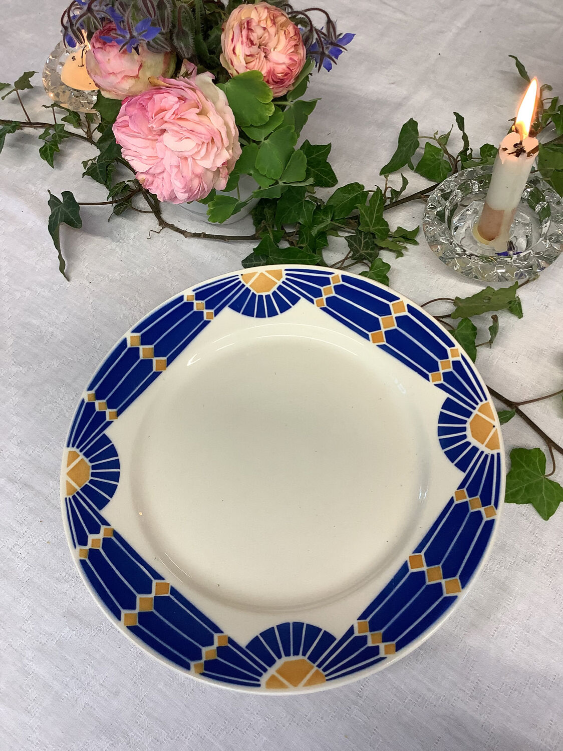 6 Vintage flat plates made in france Badonviller