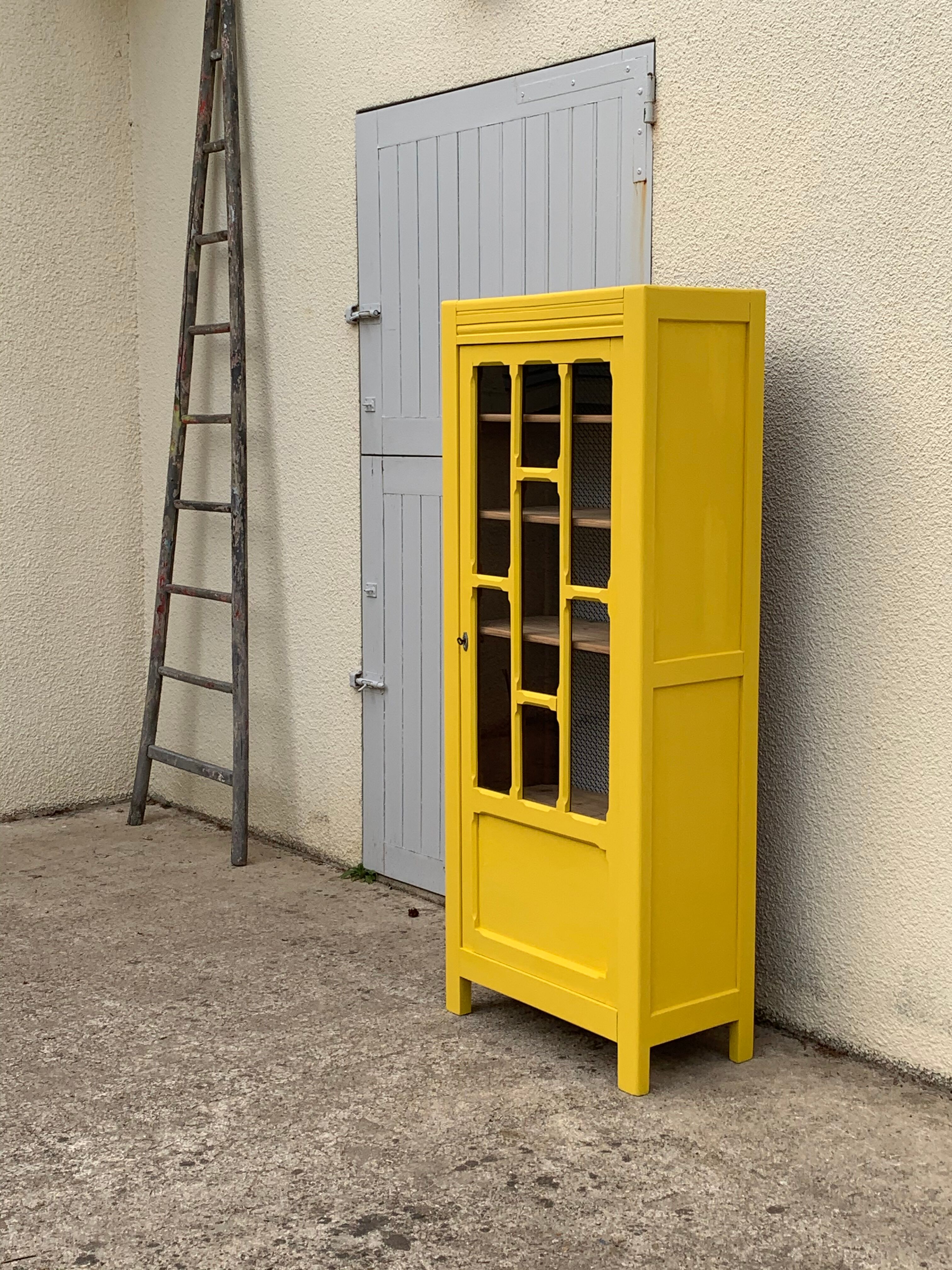 Glass-glazed Parisian wardrobe 1950