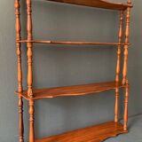 Large old wall shelf in turned wood, Napoleon III / XIXth era