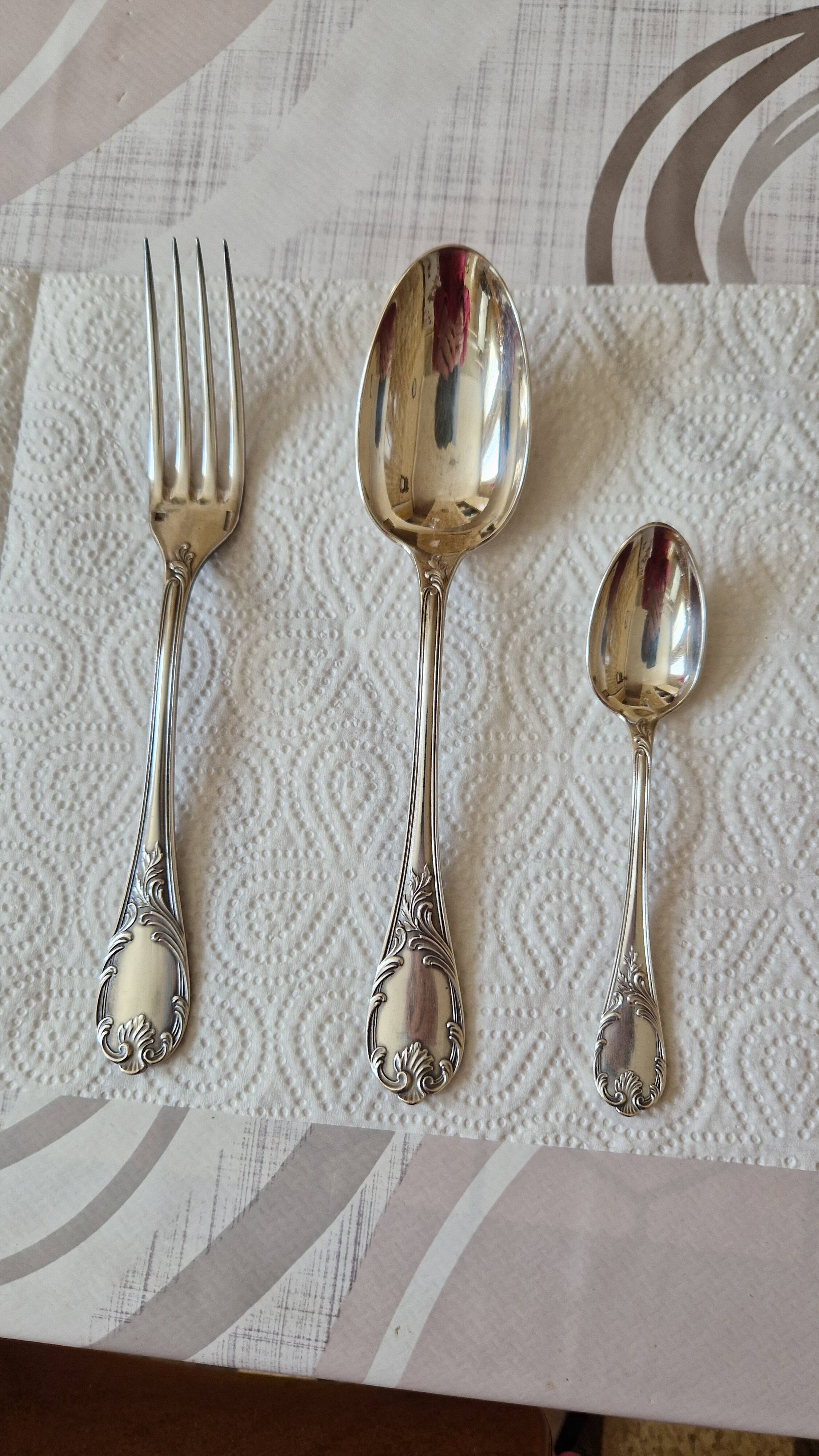 Set of 12 cutlery Christofle, Marly model
