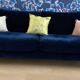 SITS Nova 3-seater canapé in Dedar blue velvet – very good condition.