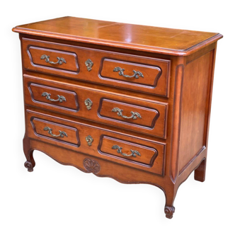 Commode en bois massif 3 tiroirs Louis XV