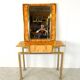 Vintage burl wood console with mirror, 1970s
