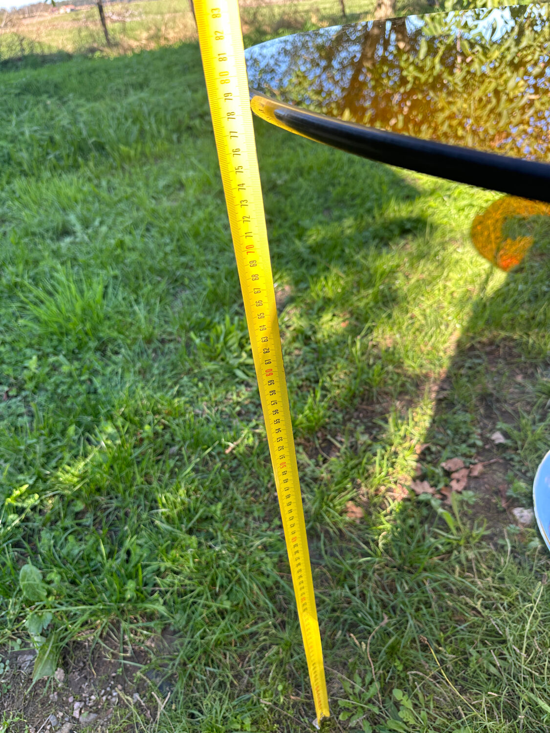 ORANGE smoked glass tulip foot table Gastone Rinaldi