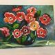 Tableau bouquet de fleurs huile sur toile signée