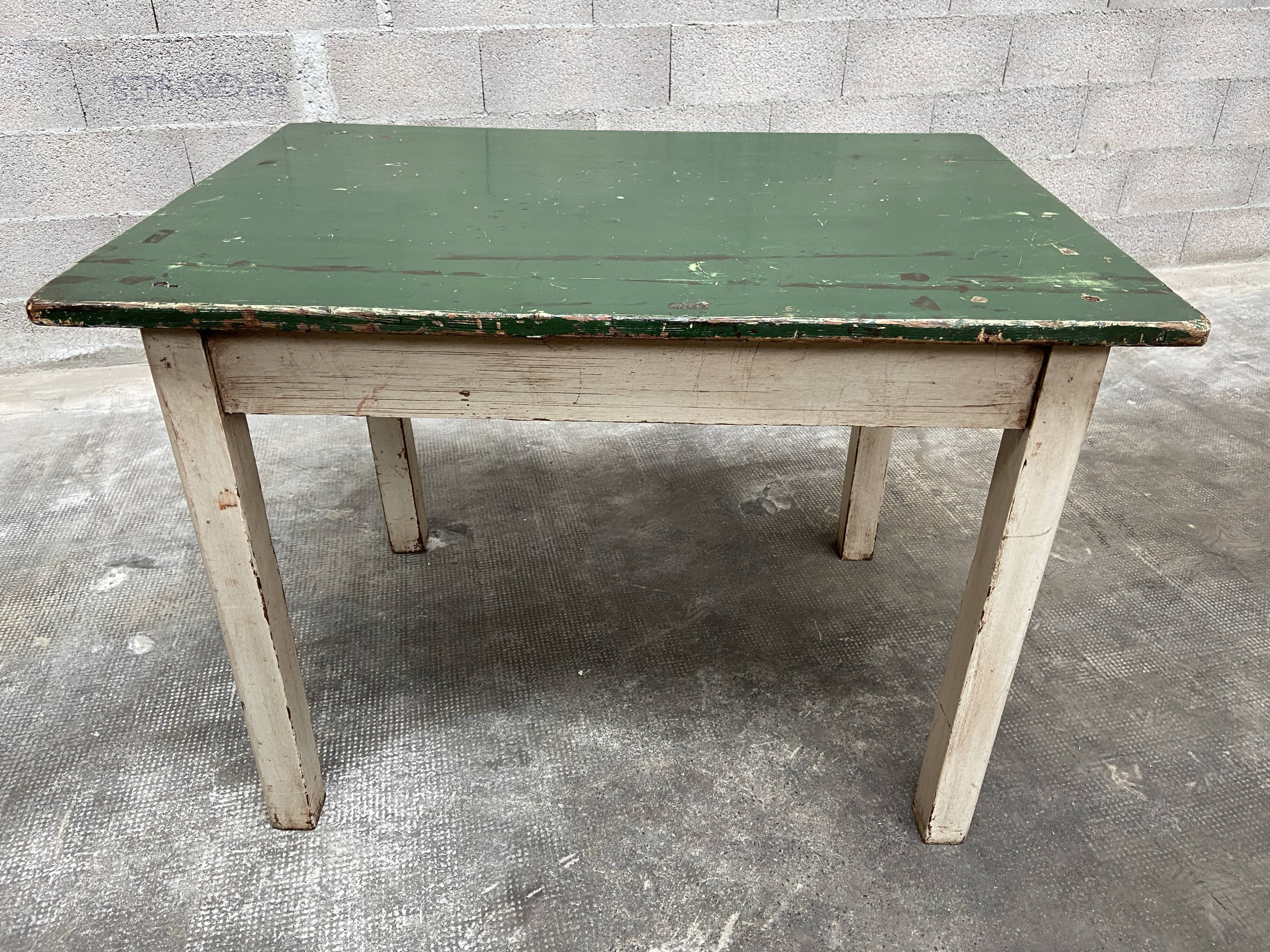 Table de ferme shabby chic vintage 1950