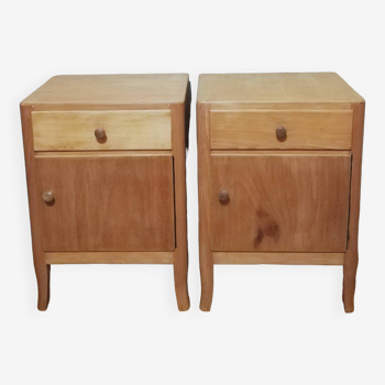 Pair of oak bedside tables