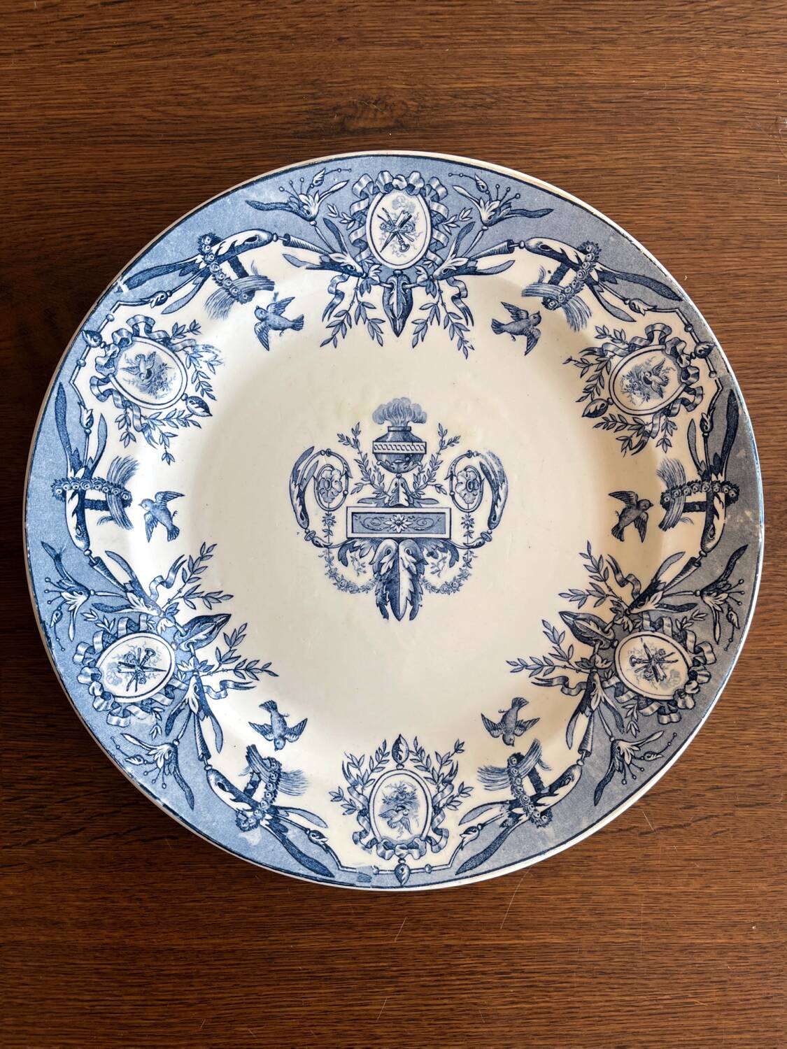 Round ironstone dish "Louis XVI" Clairefontaine earthenware
