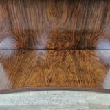 Art Decò dressing table in briar with large mirror and pink glass