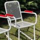Vintage chair in steel wire on sled base, 1970s