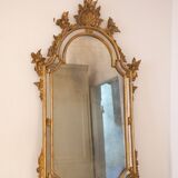 Mirror with wooden glazing beads, gold, 19th century, Italy