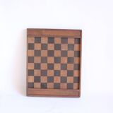 Antique wooden checkers and chess board, 1920s