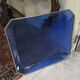 Large rectangular tray with cut corners / lucite and metal