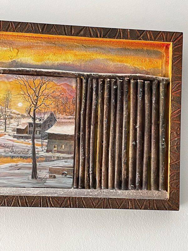 Painting "Chemin d'Or" 2003 - 45 x 23 cm