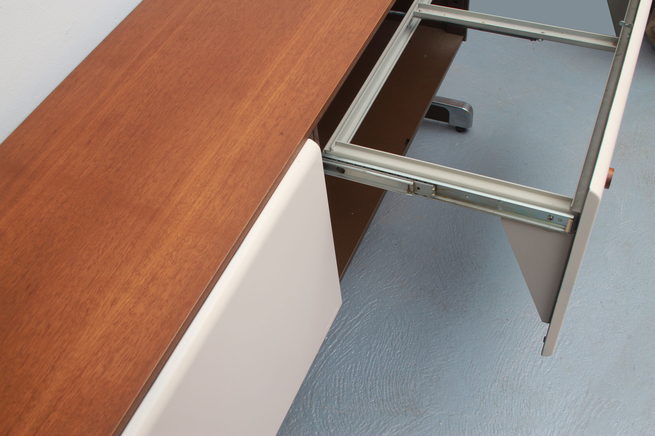 1970s sideboard room-devider in metal and teak