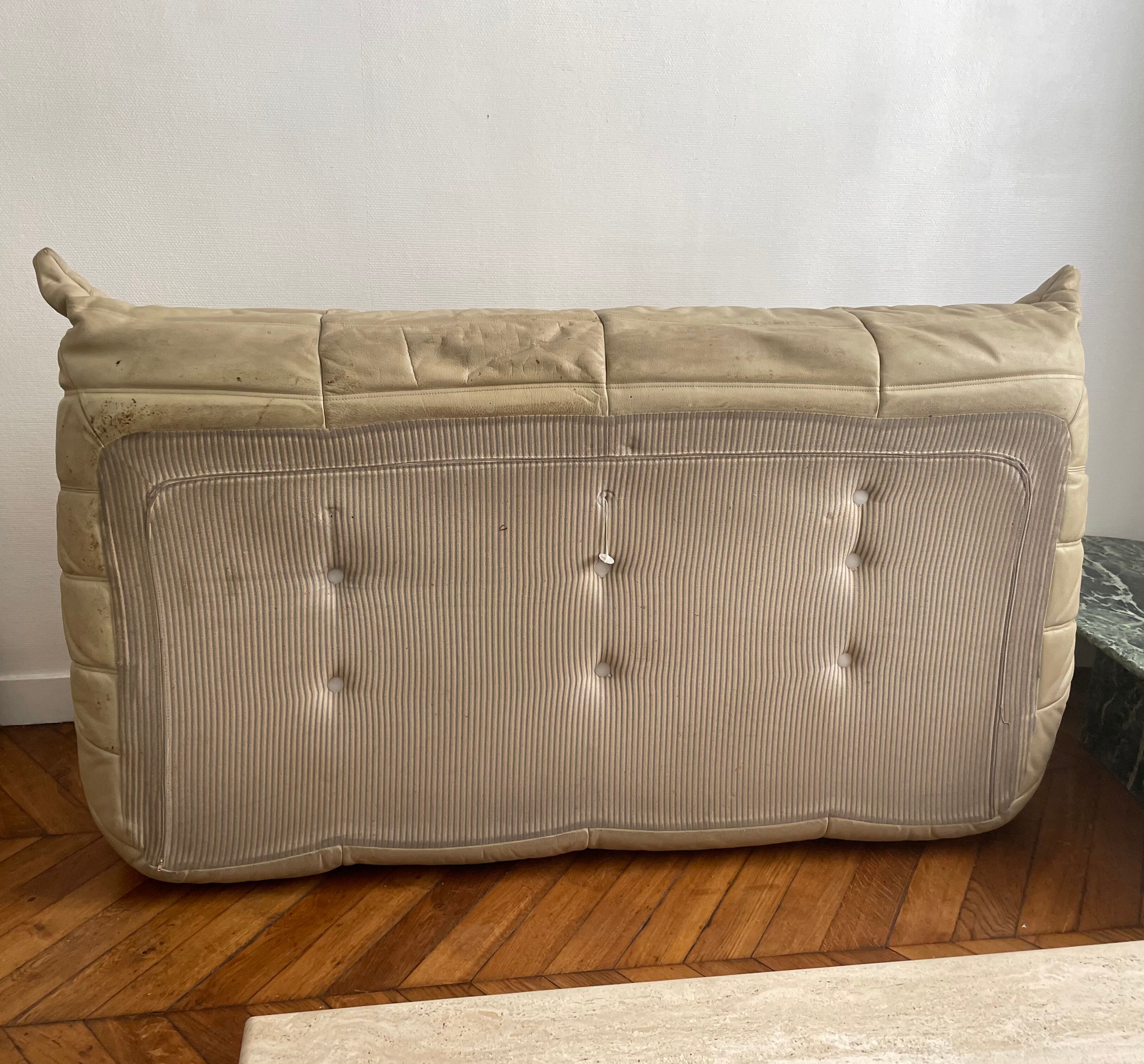 Sofa bench 3 places Togo by Michel Ducaroy edition Ligne Roset vintage