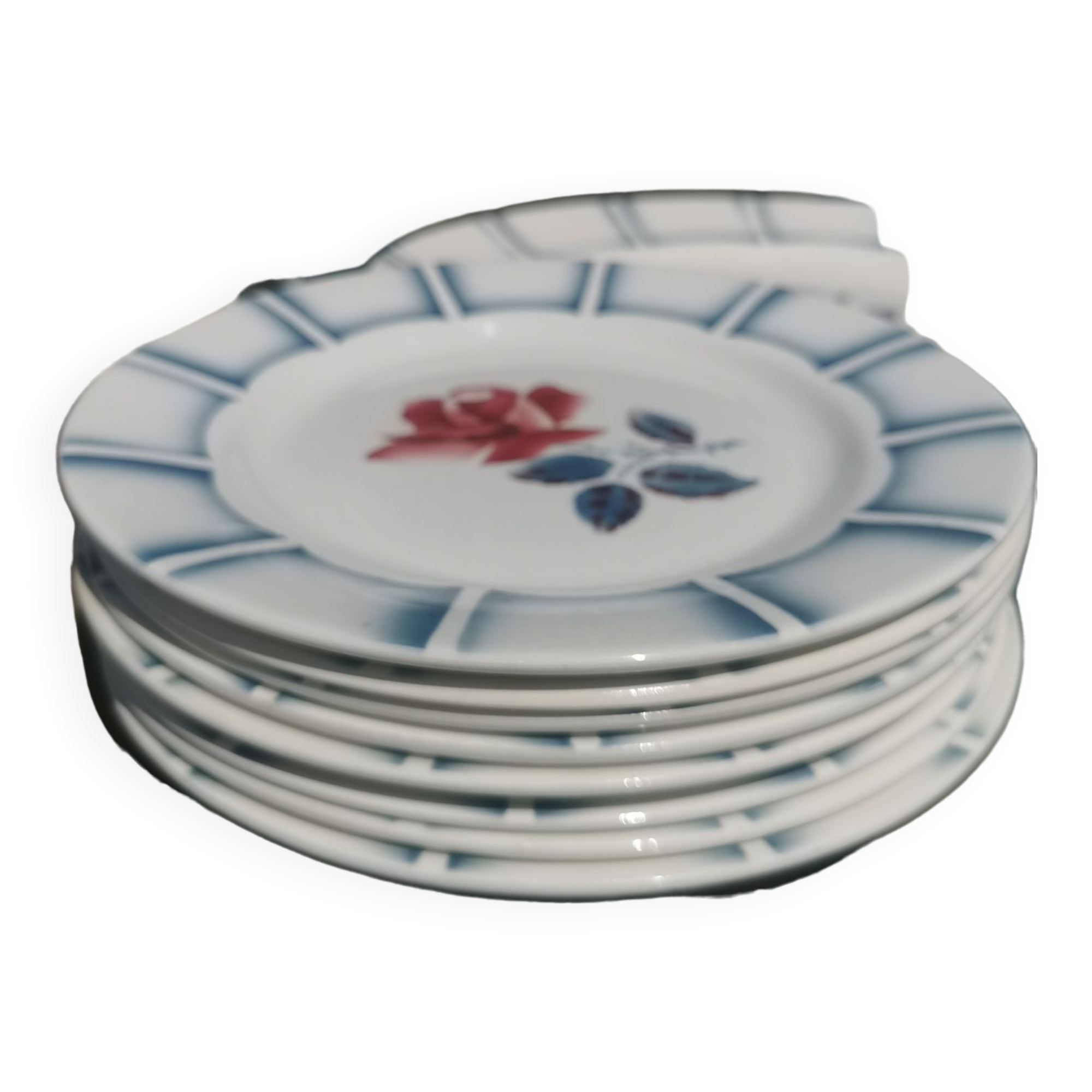 Lots dishes digoin sarreguemines, 7 flat plates, 4 plates hollow, tureen, oval dish