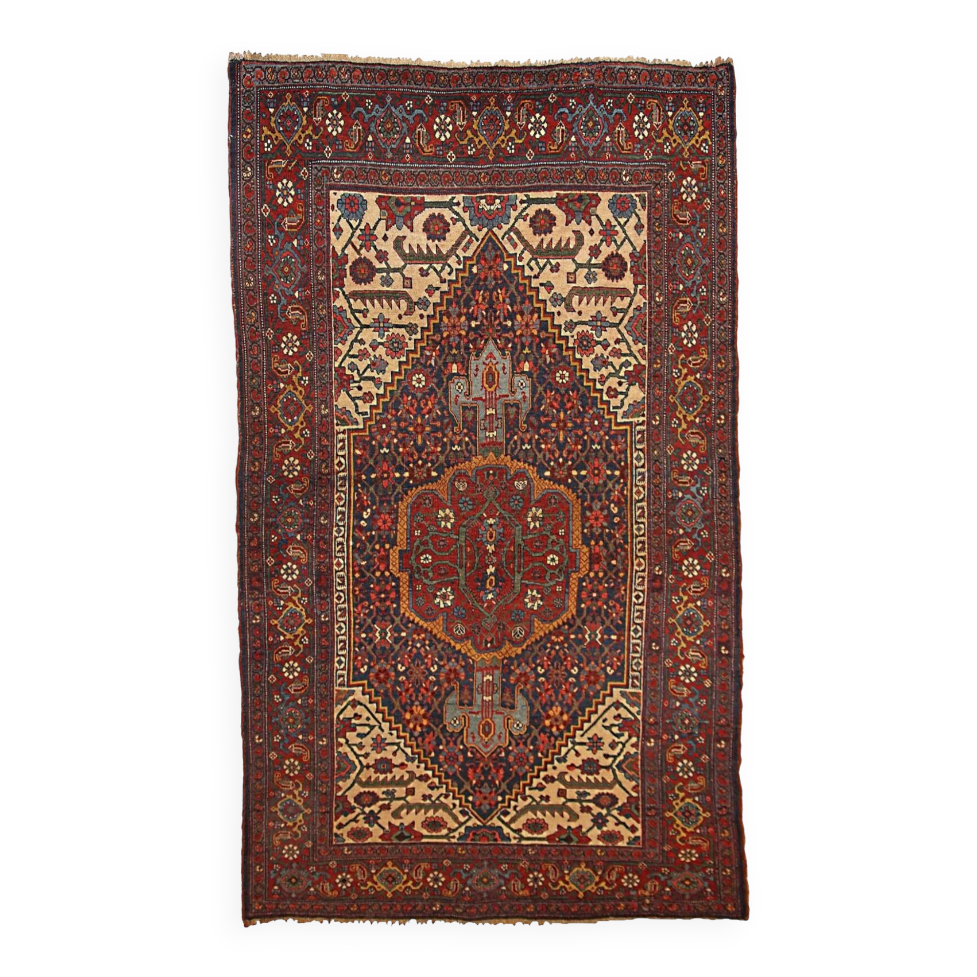 Handmade antique Persian Bidjar rug 149cm x 225cm 1880s - 1B194