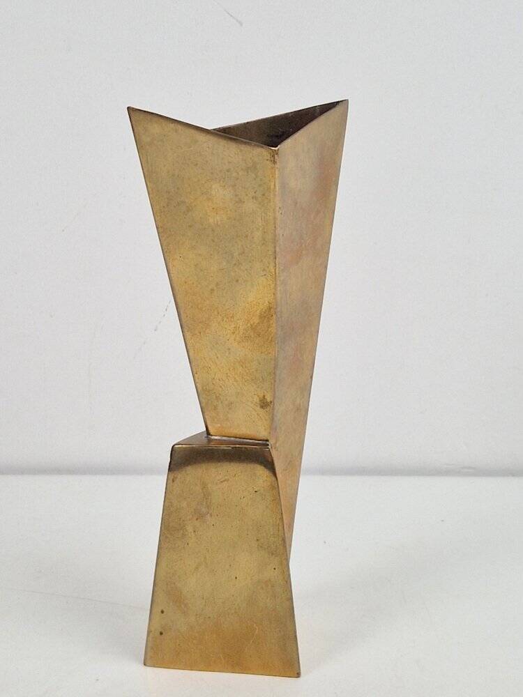 Art Deco Cubist Brass Vase from WMF, 1930s