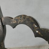 Napoleon III cane chair in blackened wood and mother-of-pearl