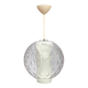 Spherical pendant light in bubbled and opaque blown glass