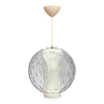Suspension sphérique en verre soufflé bullé et opacifié