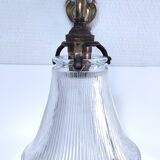 Gilt bronze wall light quality glass Holophane 1900