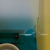 Colorful metal and glass wall light  Arlus 1980