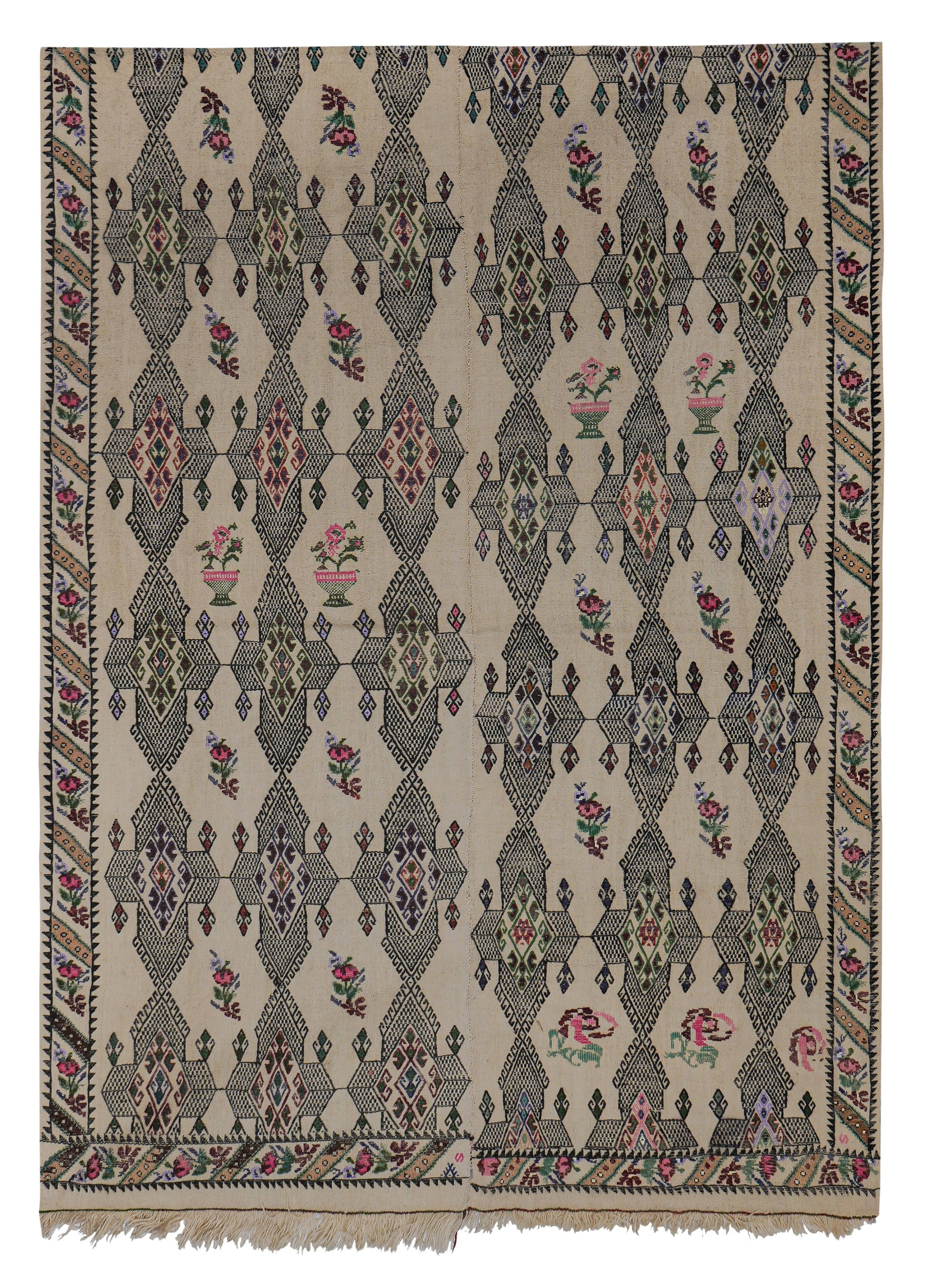 Vintage Turkish Oushak Handwoven Rug 172x233 cm