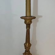 Large Gilded Carved Wooden Candelabrum on Patinated Base, French Work, v