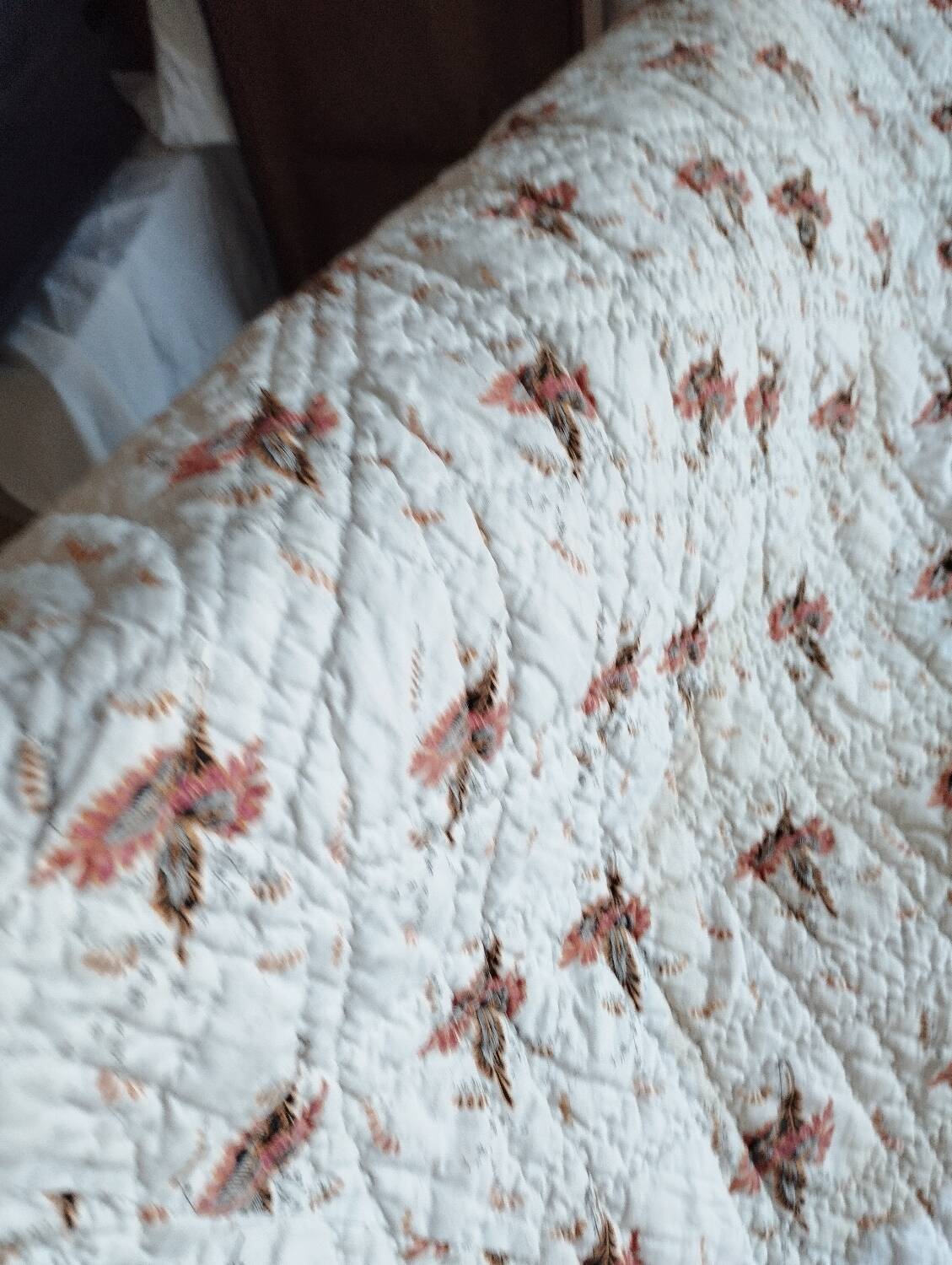 Old 2-sided Provençal pique cotton boutis