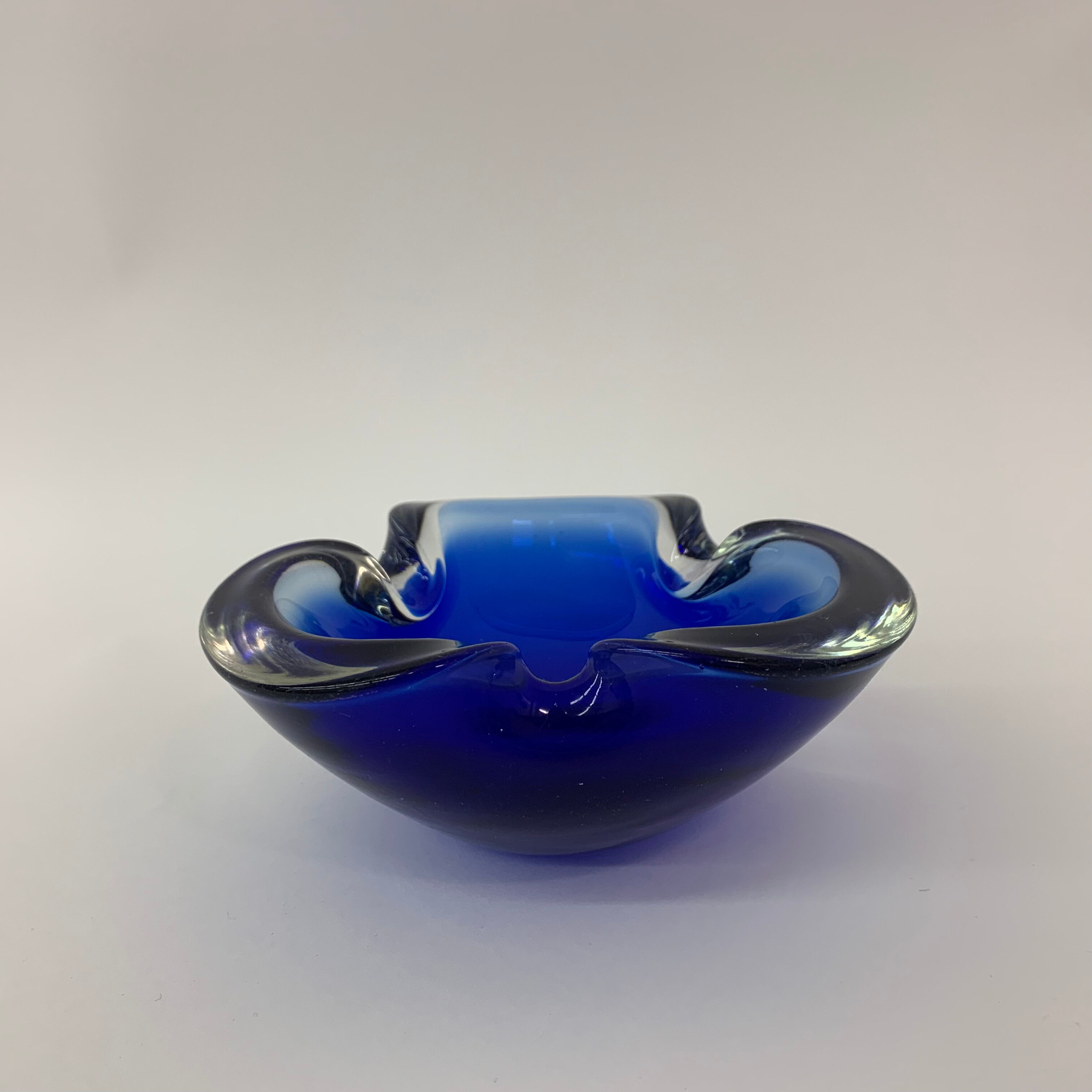 Mid century design set of 4 blue murano glass bowls , 1970's