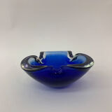 Mid century design set of 4 blue murano glass bowls , 1970's