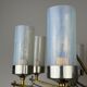 Large mid-century Italian sculptural chandelier in brass and glass, Italy, 1950s