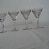 4 old glasses bistro thick bubble glass