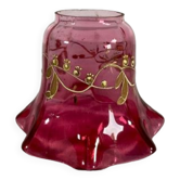 Pink glass lampshade for floor lamp