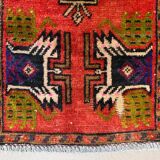 Small Vintage Turkish Rug 101x47 cm, Short Runner, Tribal, Shabby, Mini Carpet
