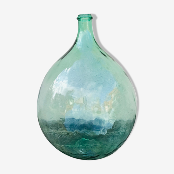 Dame jeanne ancienne 20 l verre bleu-vert clair