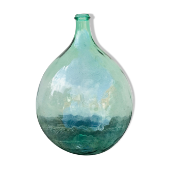 Demijohn old 20 L light blue-green glass